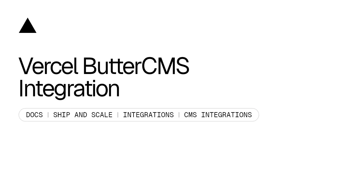 Vercel ButterCMS Integration