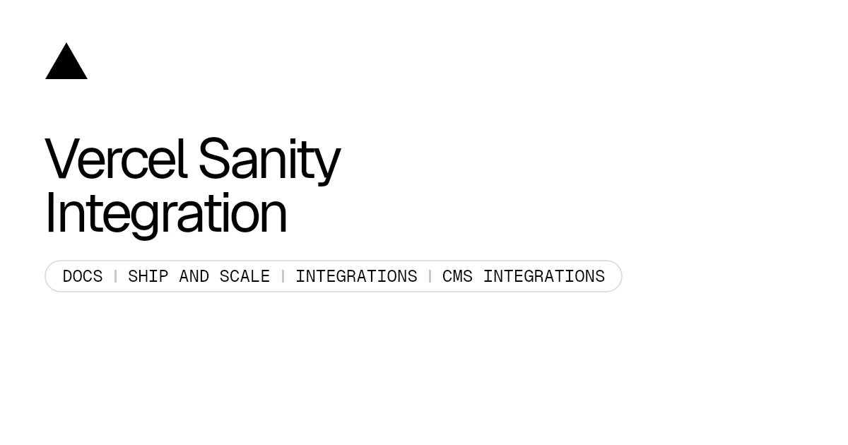 Vercel Sanity Integration