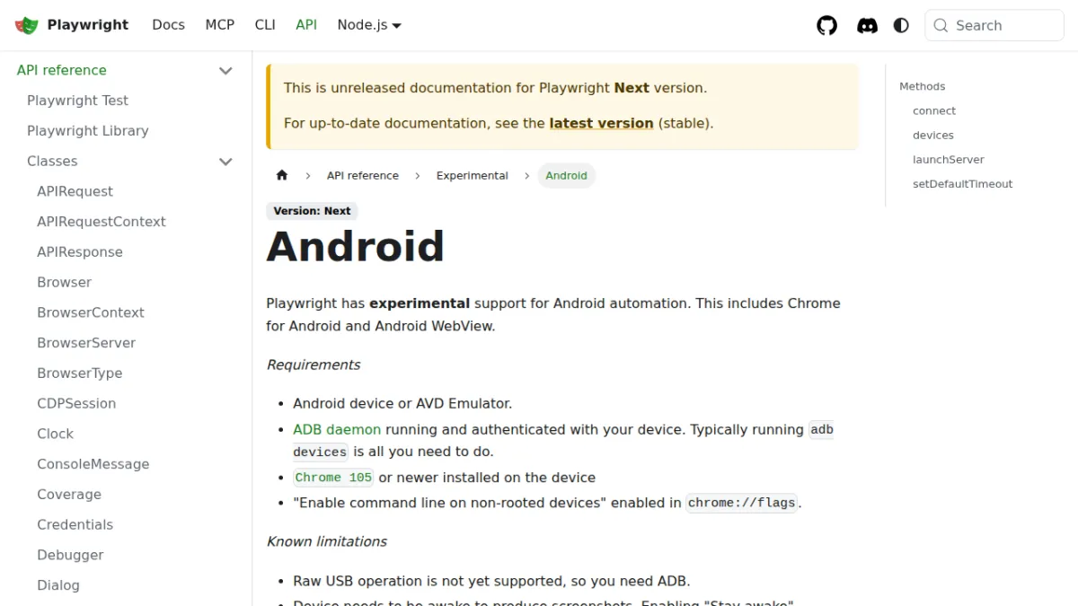 Android | Playwright