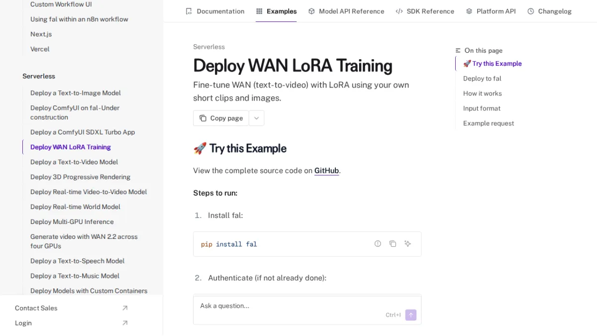 Deploy WAN LoRA Training - fal