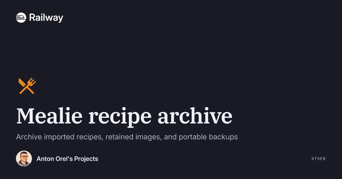 Deploy & Host Mealie recipe archive