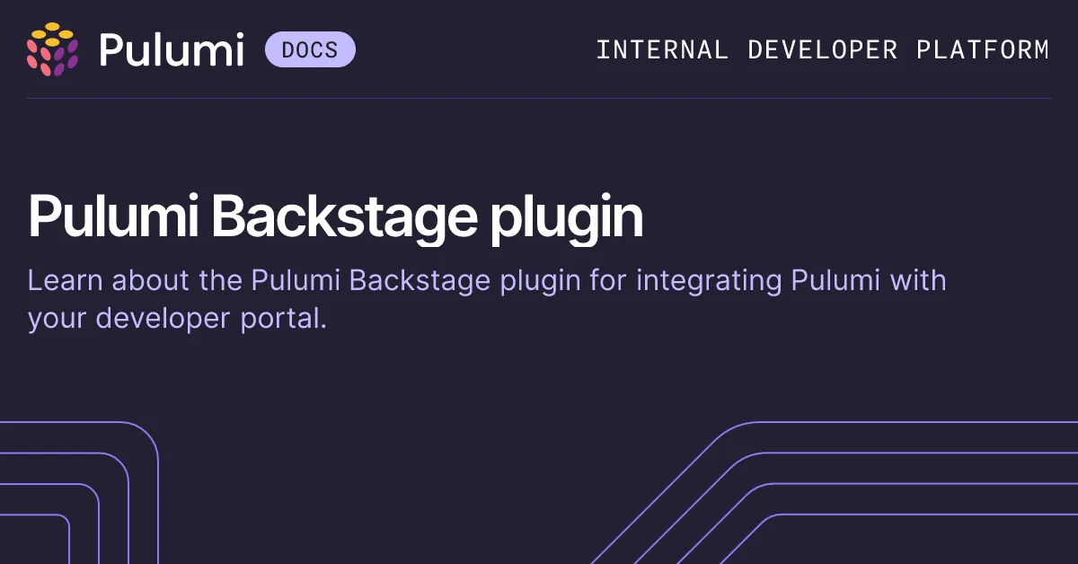 Get started with the Pulumi Backstage plugin
