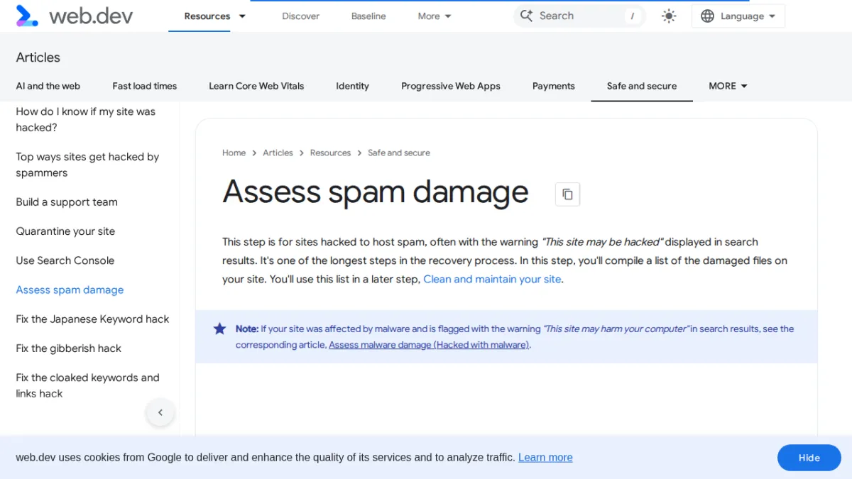 Assess spam damage