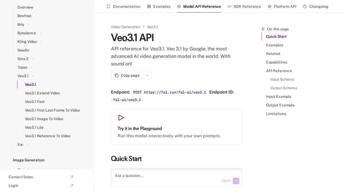 Veo3.1 API - fal