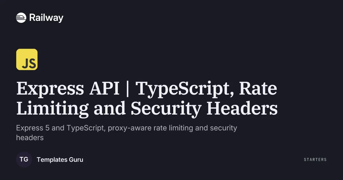 Express API | TypeScript, Rate Limiting and Security Headers
