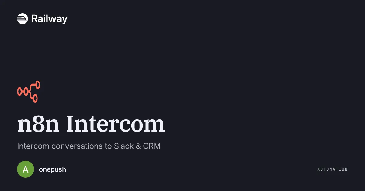 Deploy & Host n8n Intercom