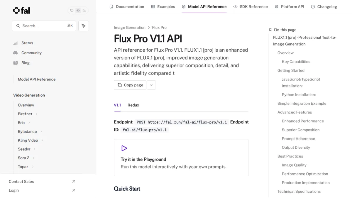 Flux Pro V1.1 API - fal