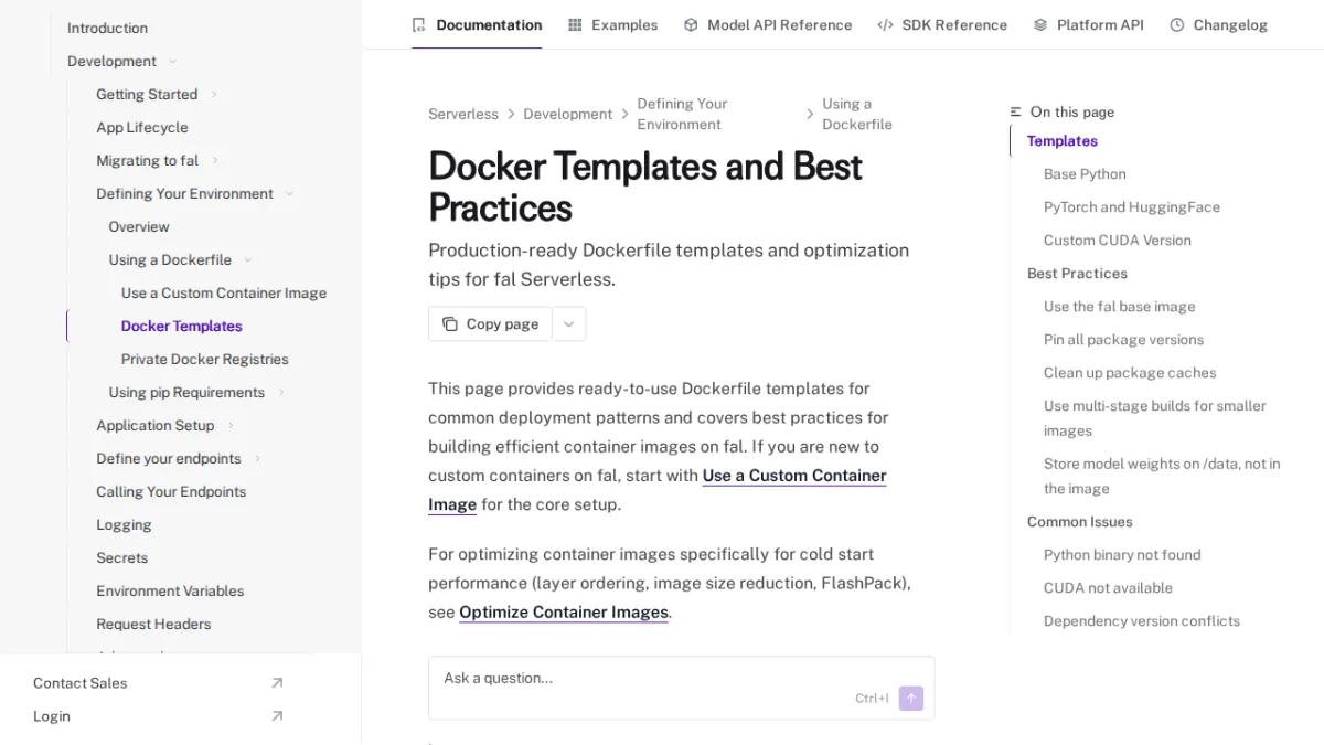Docker Templates and Best Practices - fal