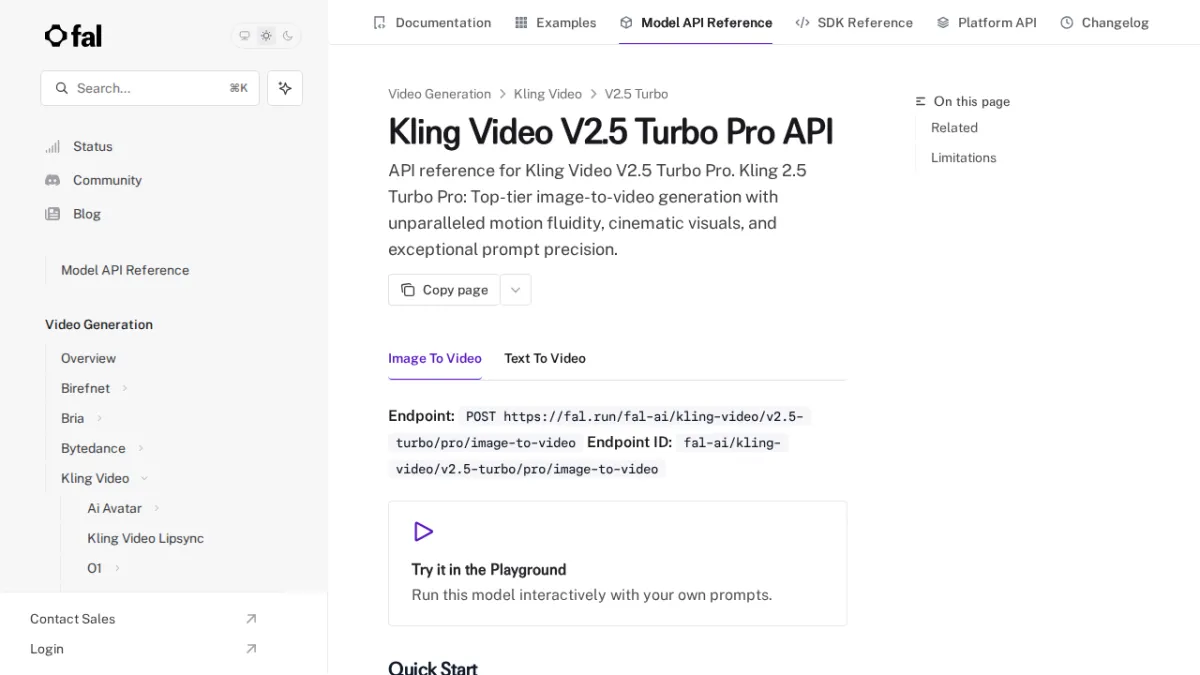 Kling Video V2.5 Turbo Pro API - fal