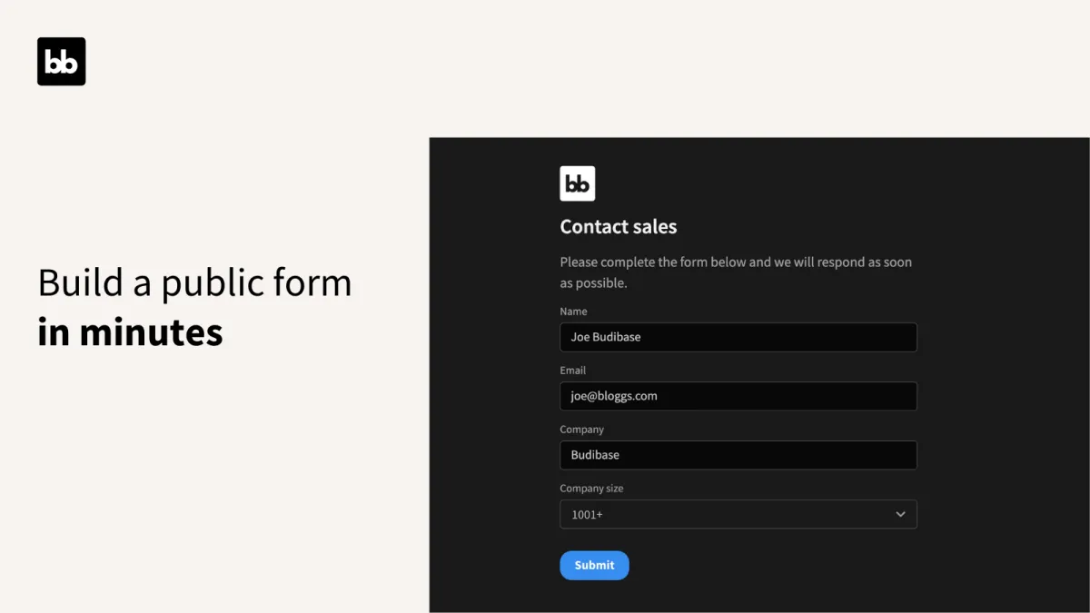 Public forms - how to build a public form in minutes