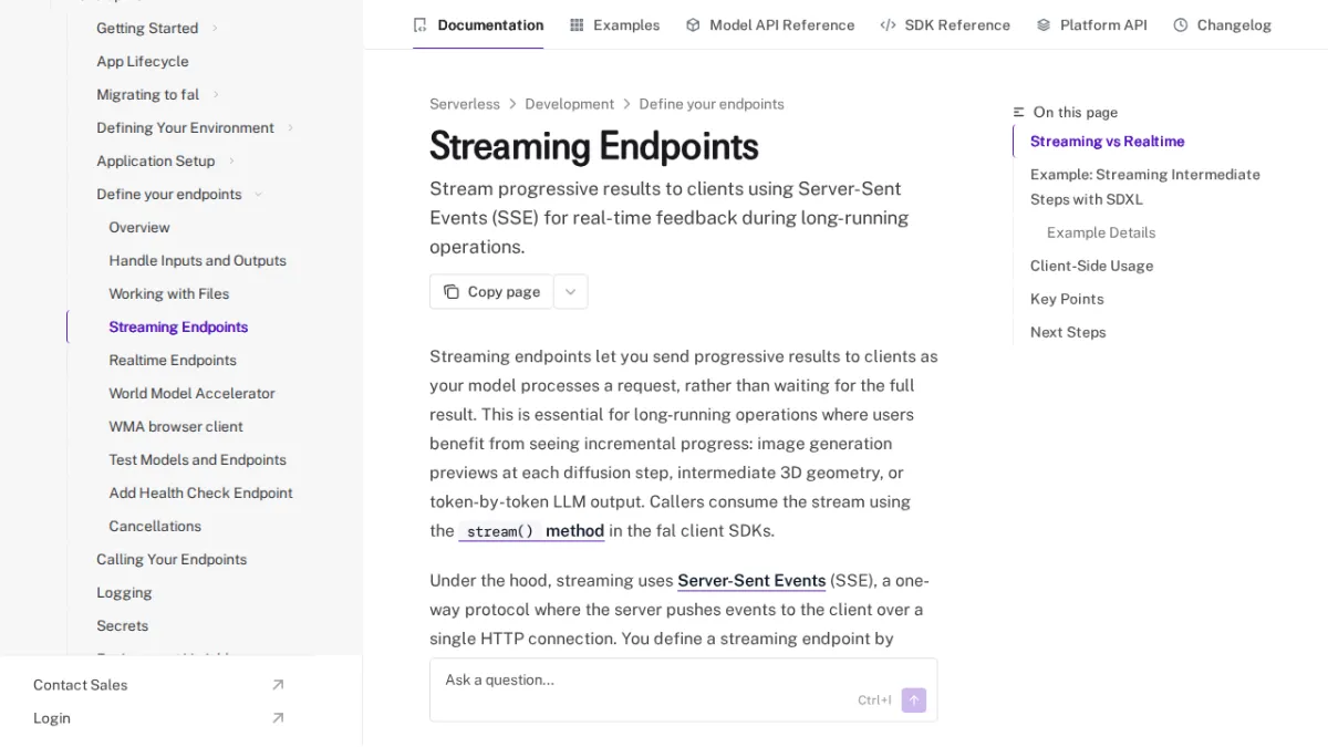 Streaming Endpoints - fal
