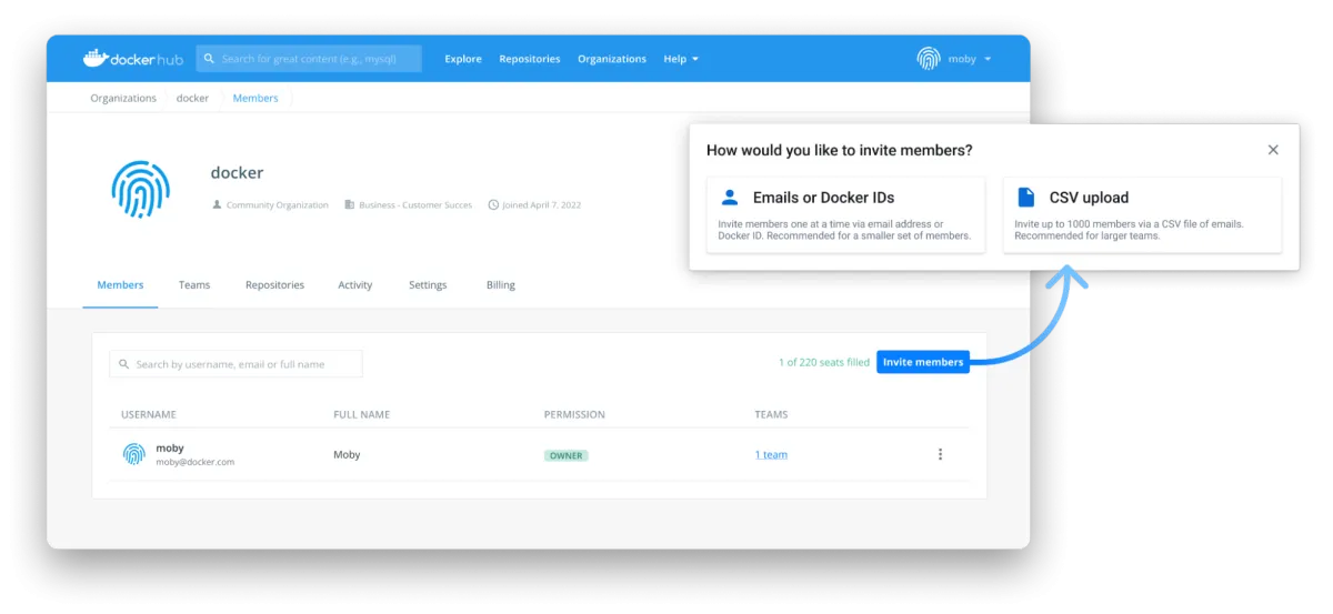 Bulk User Add for Docker Business and Teams