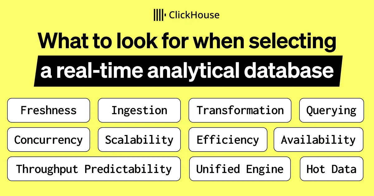 What to look for when selecting a real-time analytical database