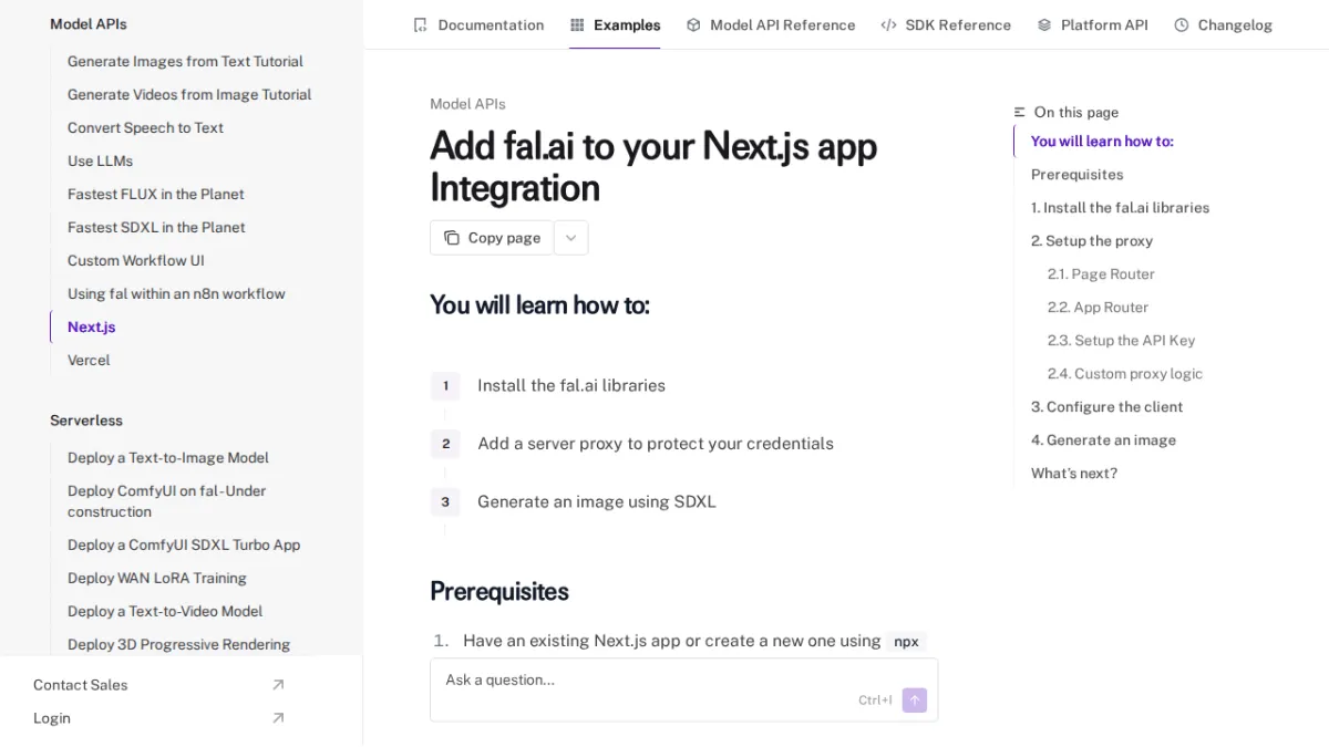 Add fal.ai to your Next.js app Integration - fal
