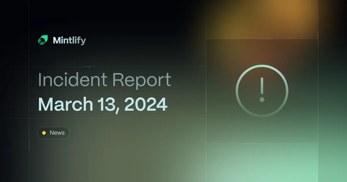 Incident report on March 13, 2024