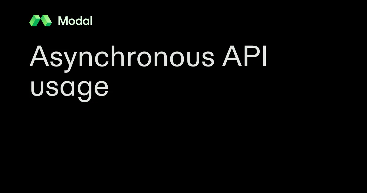Asynchronous API usage