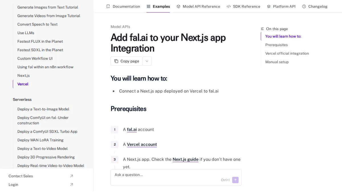 Add fal.ai to your Next.js app Integration - fal