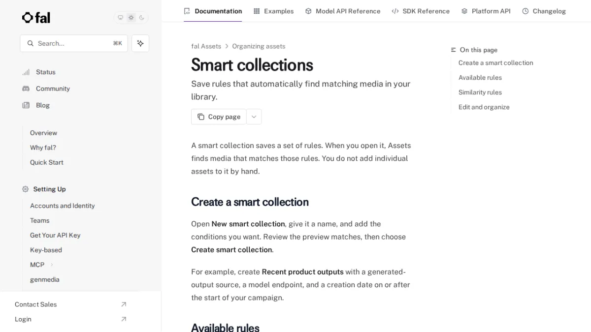 Smart collections - fal
