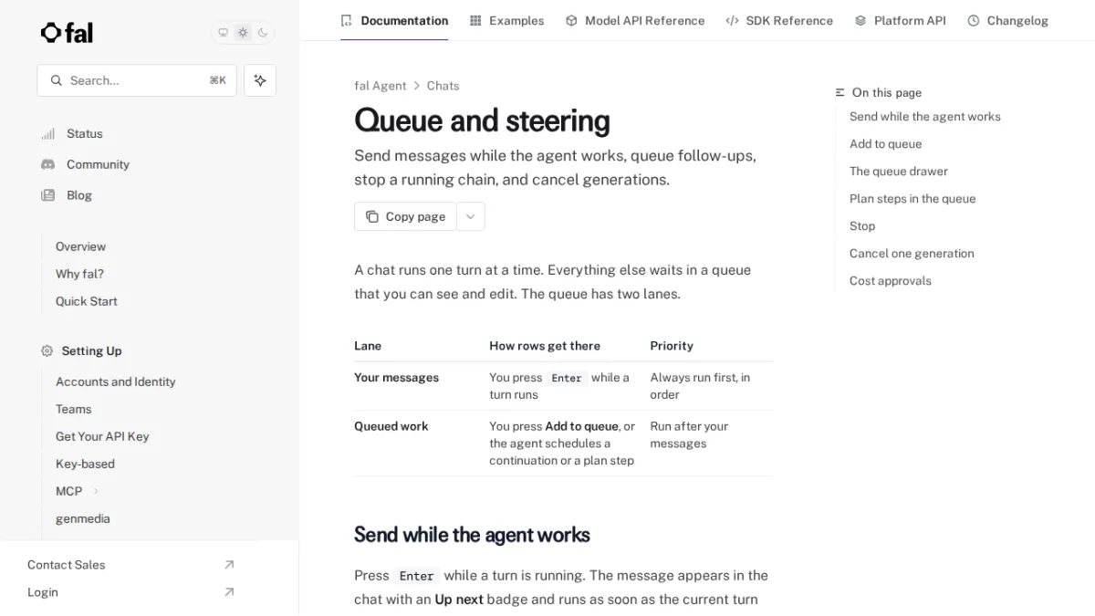 Queue and steering - fal
