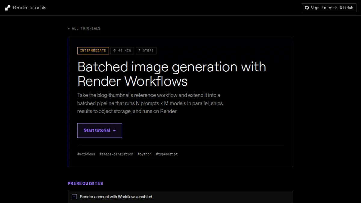 Batched image generation with Render Workflows