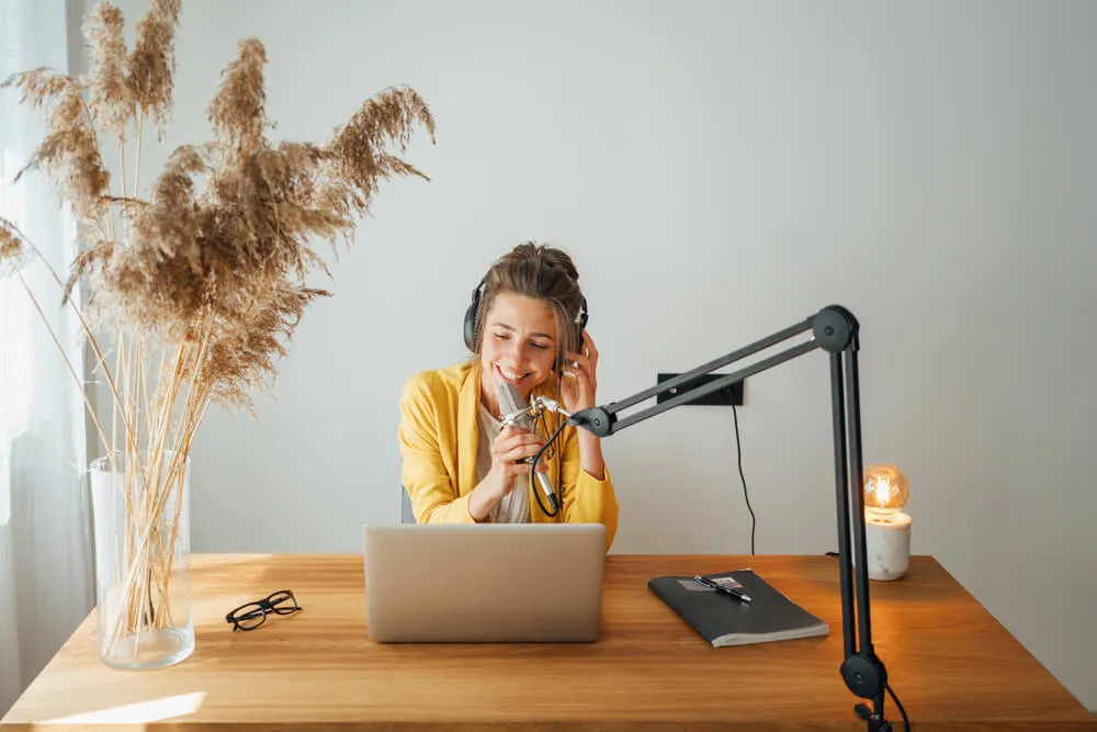 Outside podcast setup: Record a podcast outside of a studio