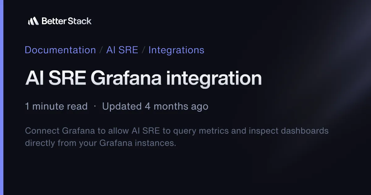 AI SRE Grafana integration