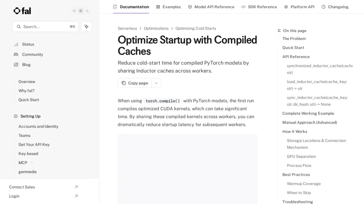 Optimize Startup with Compiled Caches - fal