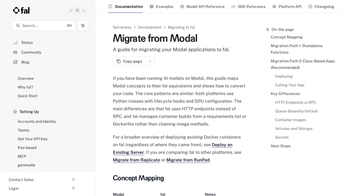 Migrate from Modal - fal
