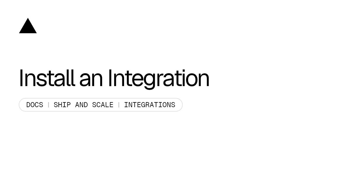 Install an Integration