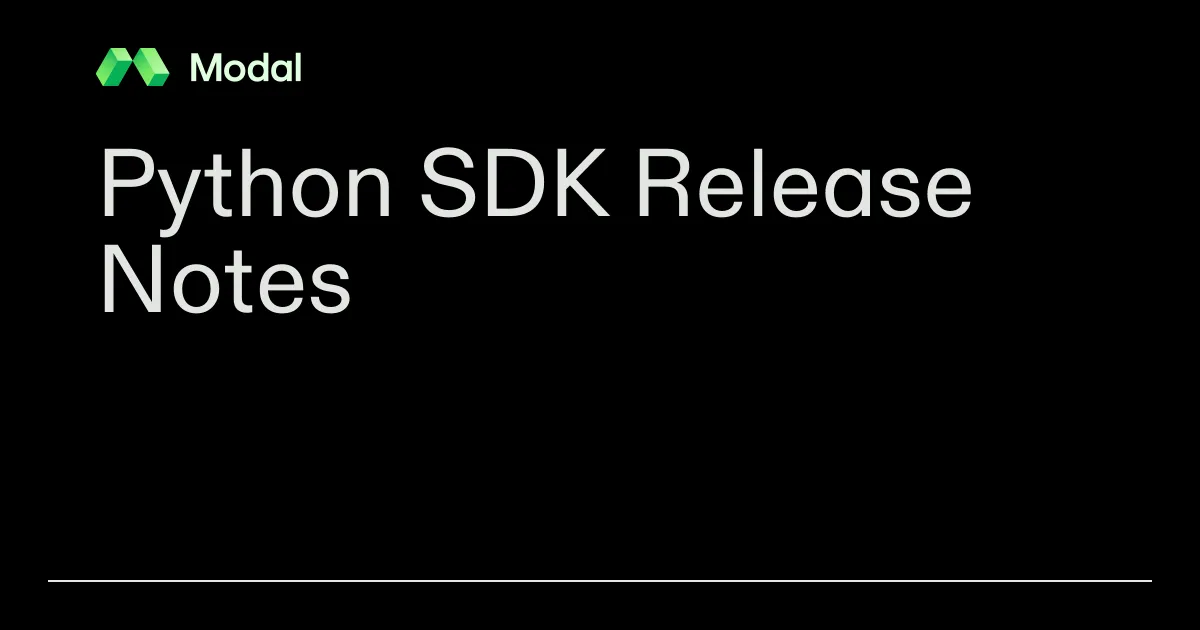 Python SDK Release Notes