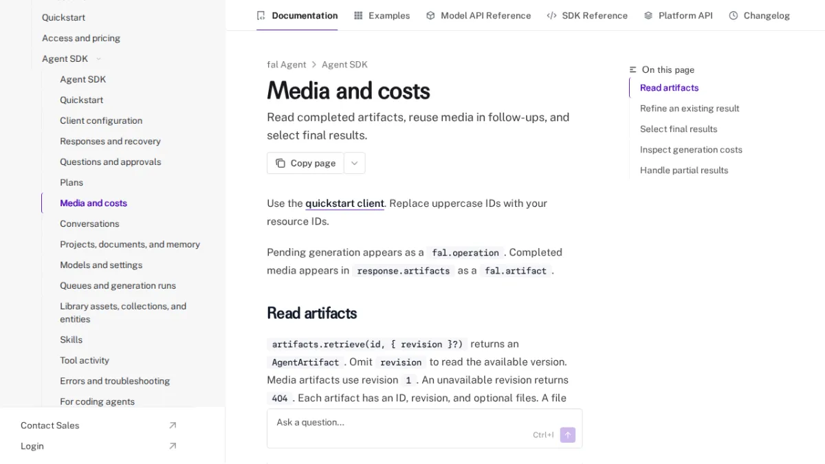 Media and costs - fal