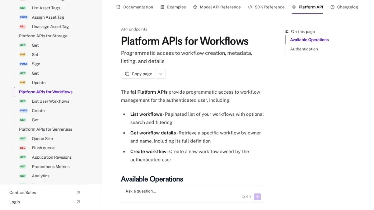 Platform APIs for Workflows - fal