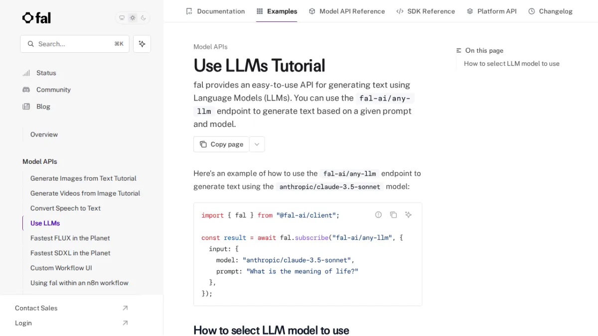 Use LLMs Tutorial - fal