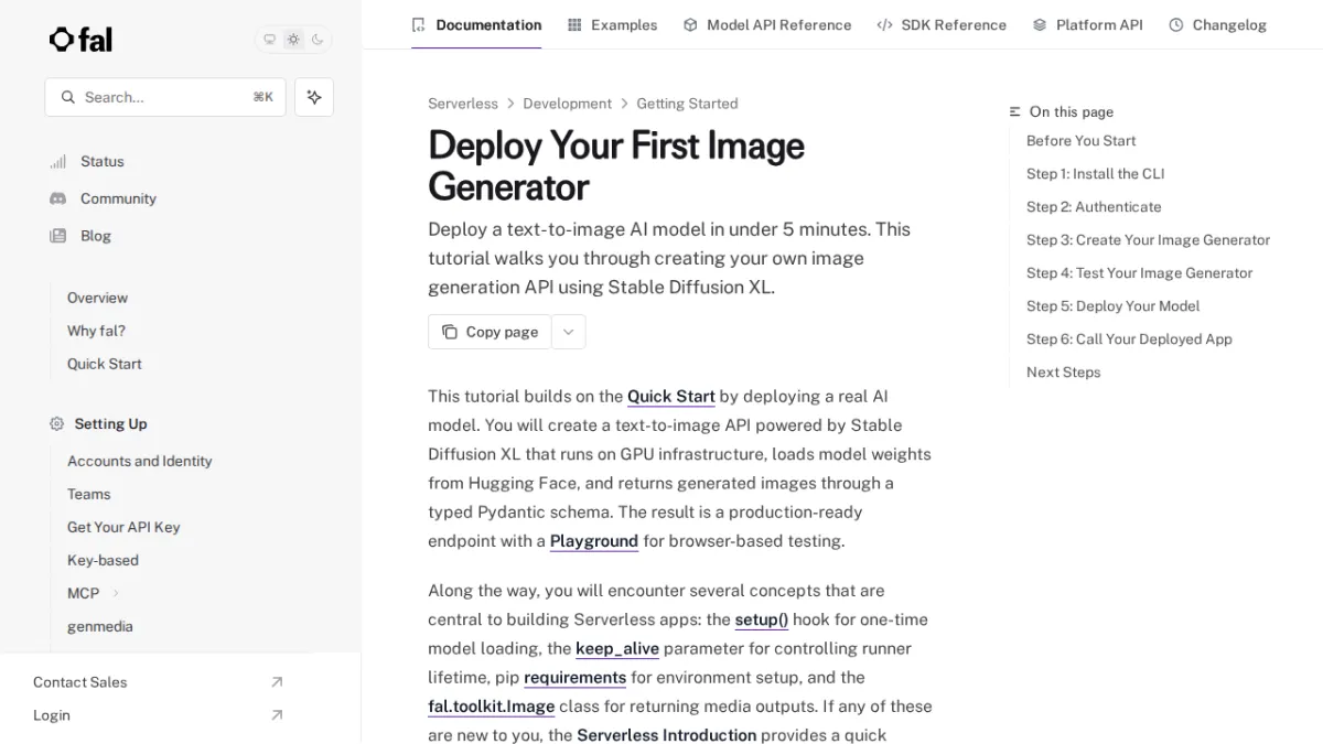 Deploy Your First Image Generator - fal