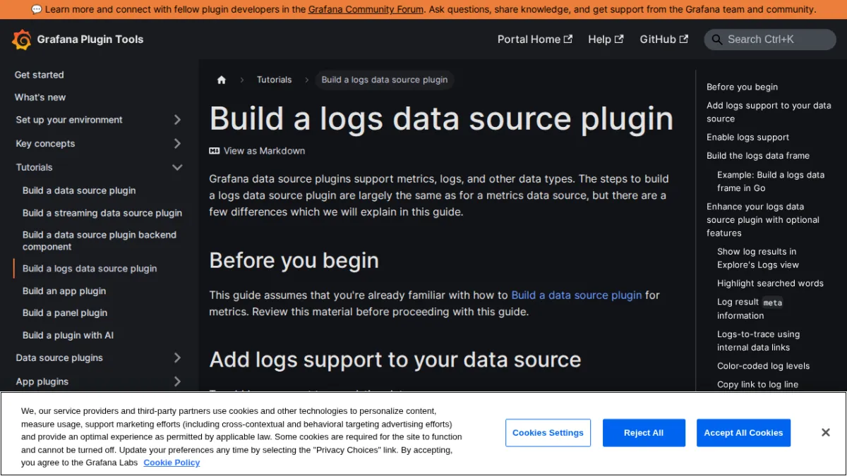 Build a logs data source plugin