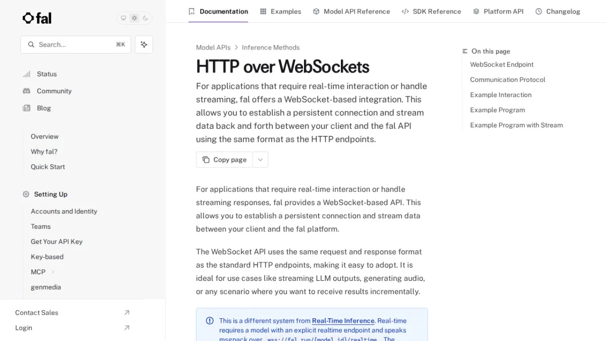 HTTP over WebSockets - fal