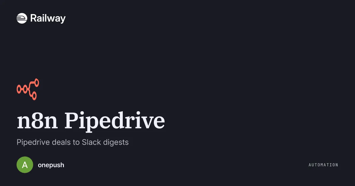 Deploy & Host n8n Pipedrive