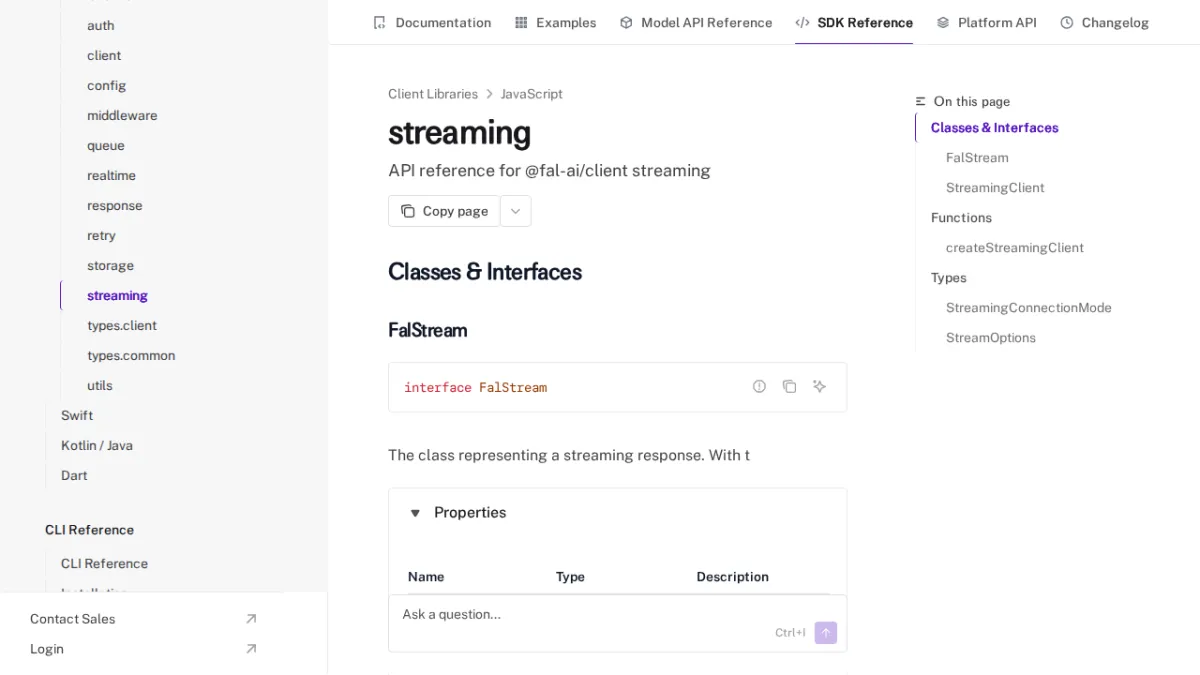 streaming - fal