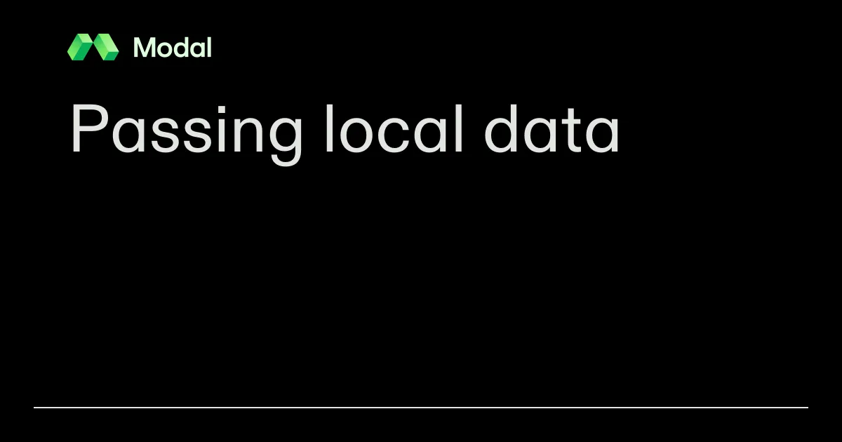 Passing local data