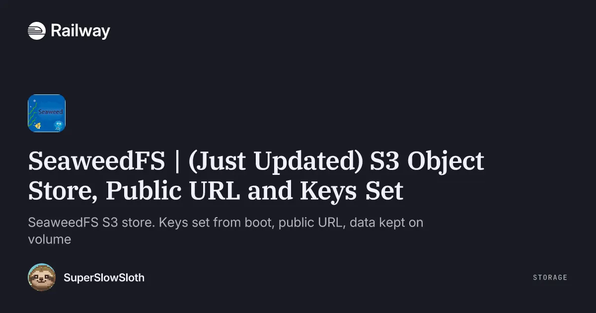 (Just Updated) S3 Object Store, Public URL and Keys Set