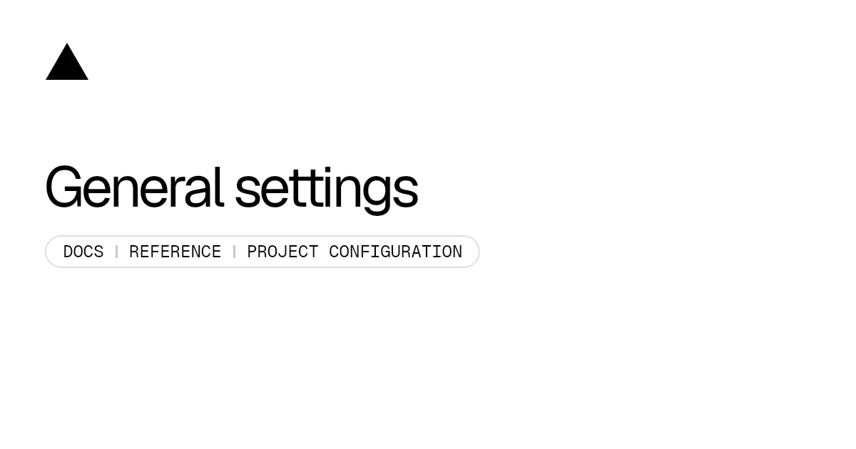 General settings