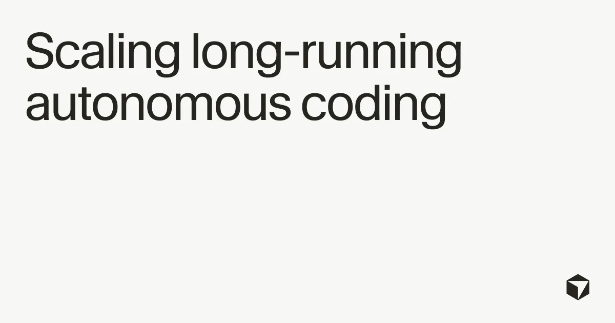 Scaling long-running autonomous coding · Cursor