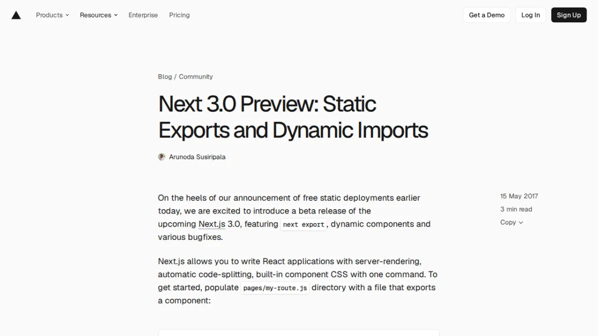 Next 3.0 Preview: Static Exports and Dynamic Imports