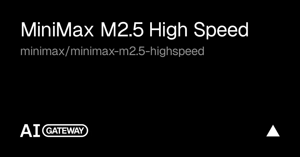 MiniMax M2.5 High Speed API & Pricing