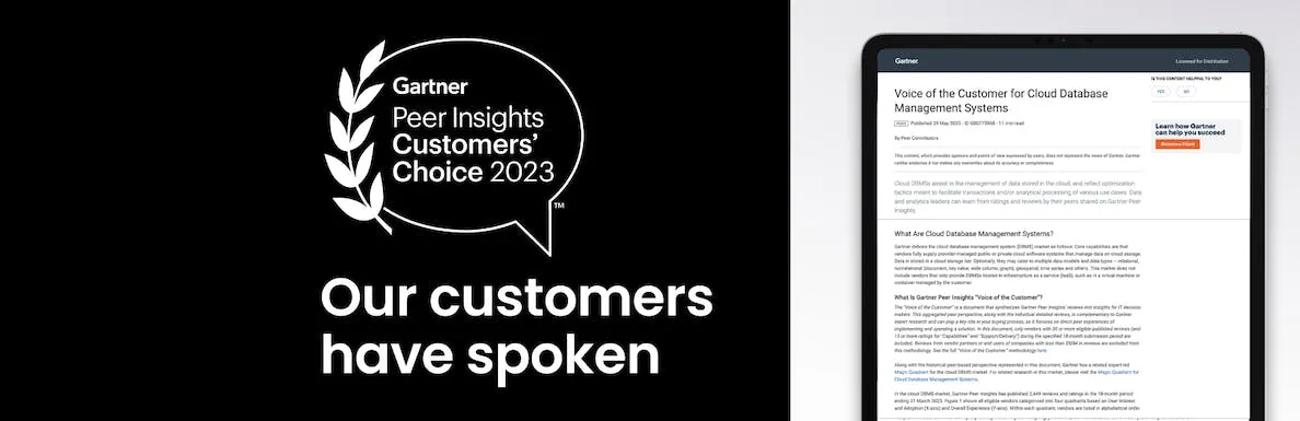 CockroachDB named a Customers' Choice in 2023 Gartner Peer Insights Voice of the Customer report