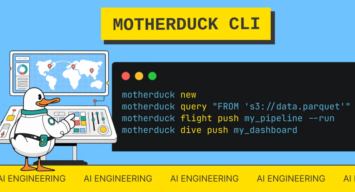 MotherDuck CLI: query, pipelines, and dashboards from your terminal
