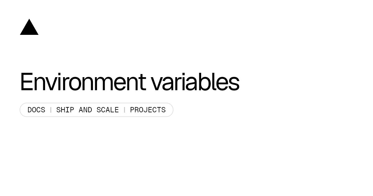 Environment variables
