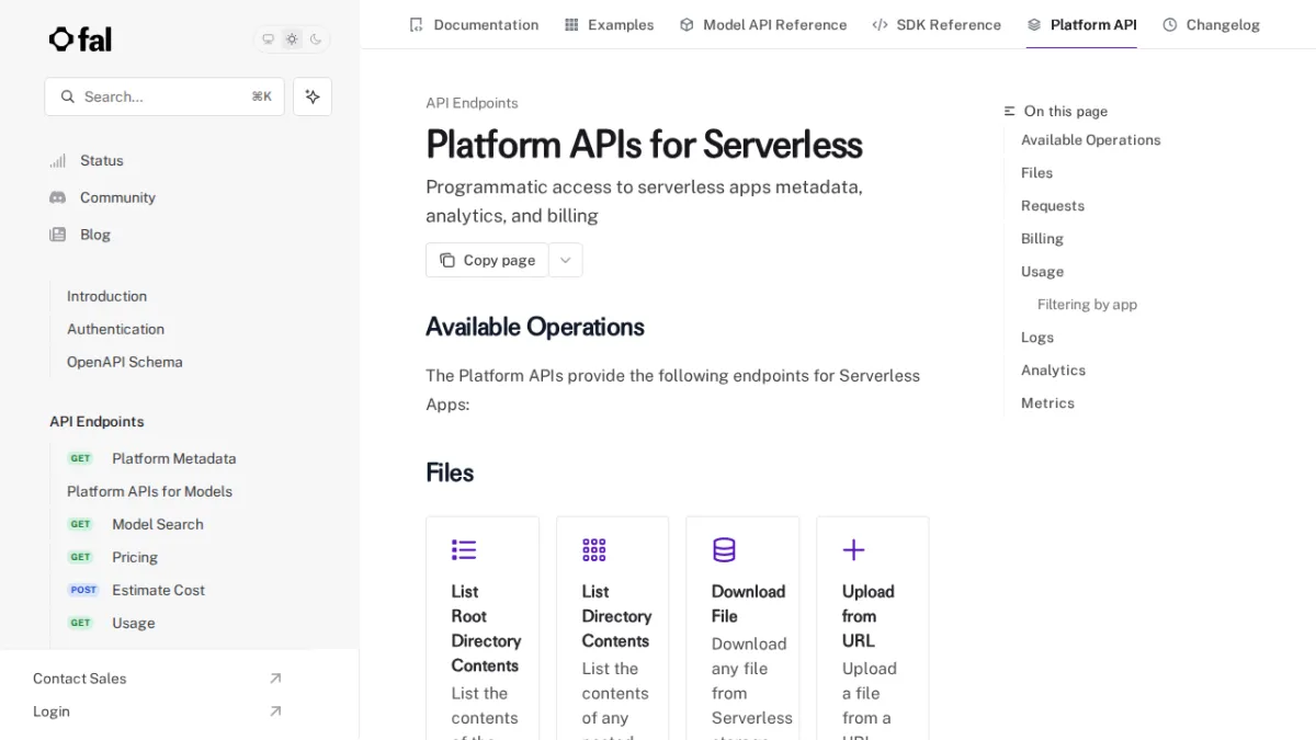 Platform APIs for Serverless - fal