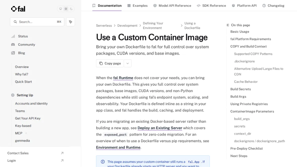 Use a Custom Container Image - fal