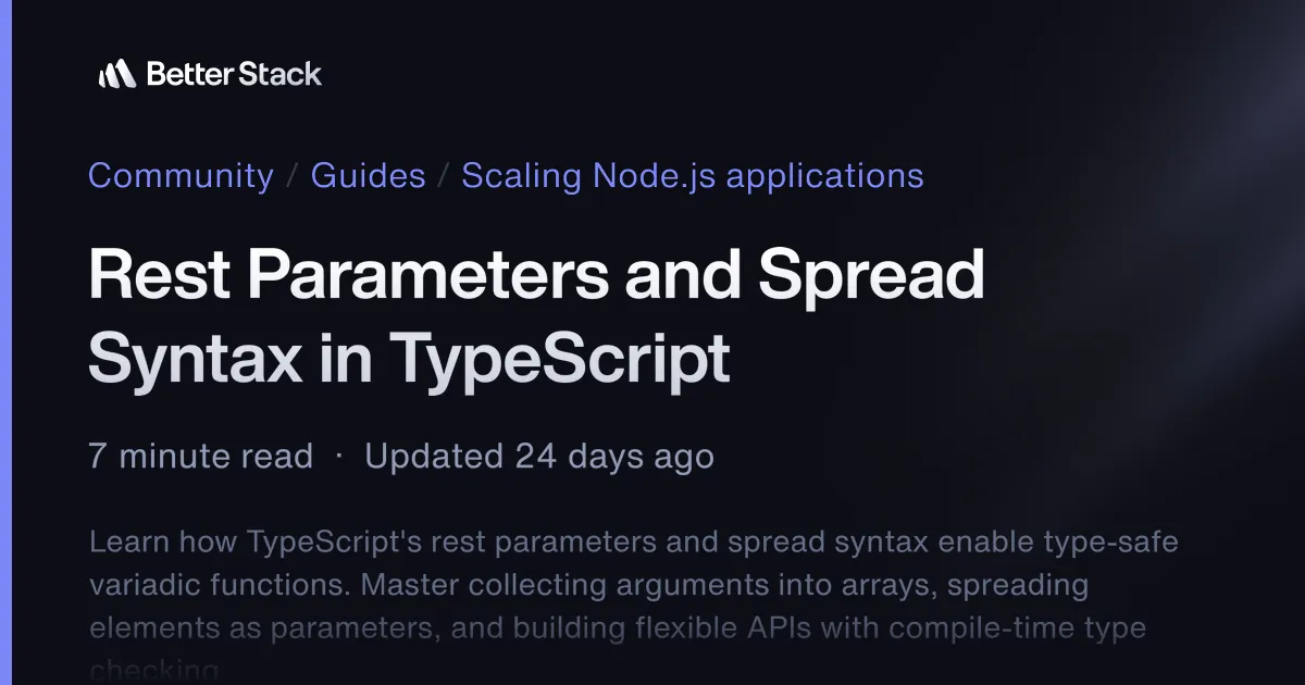 Rest Parameters and Spread Syntax in TypeScript